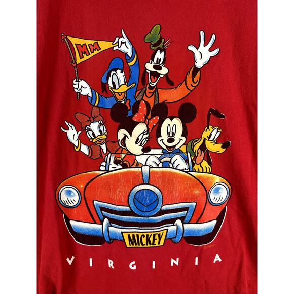 Disney Mickey Goofy Donald Duck Unlimited Graphic Shirt Red Mens Large Vintage - Picture 2 of 5